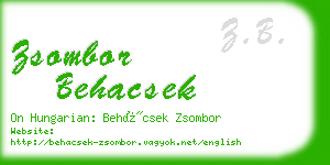 zsombor behacsek business card